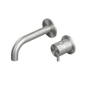 blu BATHWORKS --quadrodesign. Wall mounted single lever mixer. -AS-steel